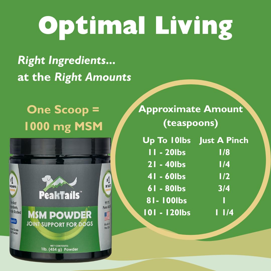 KALA HEALTH PeakTails MSM powder packaging on kitchen counter