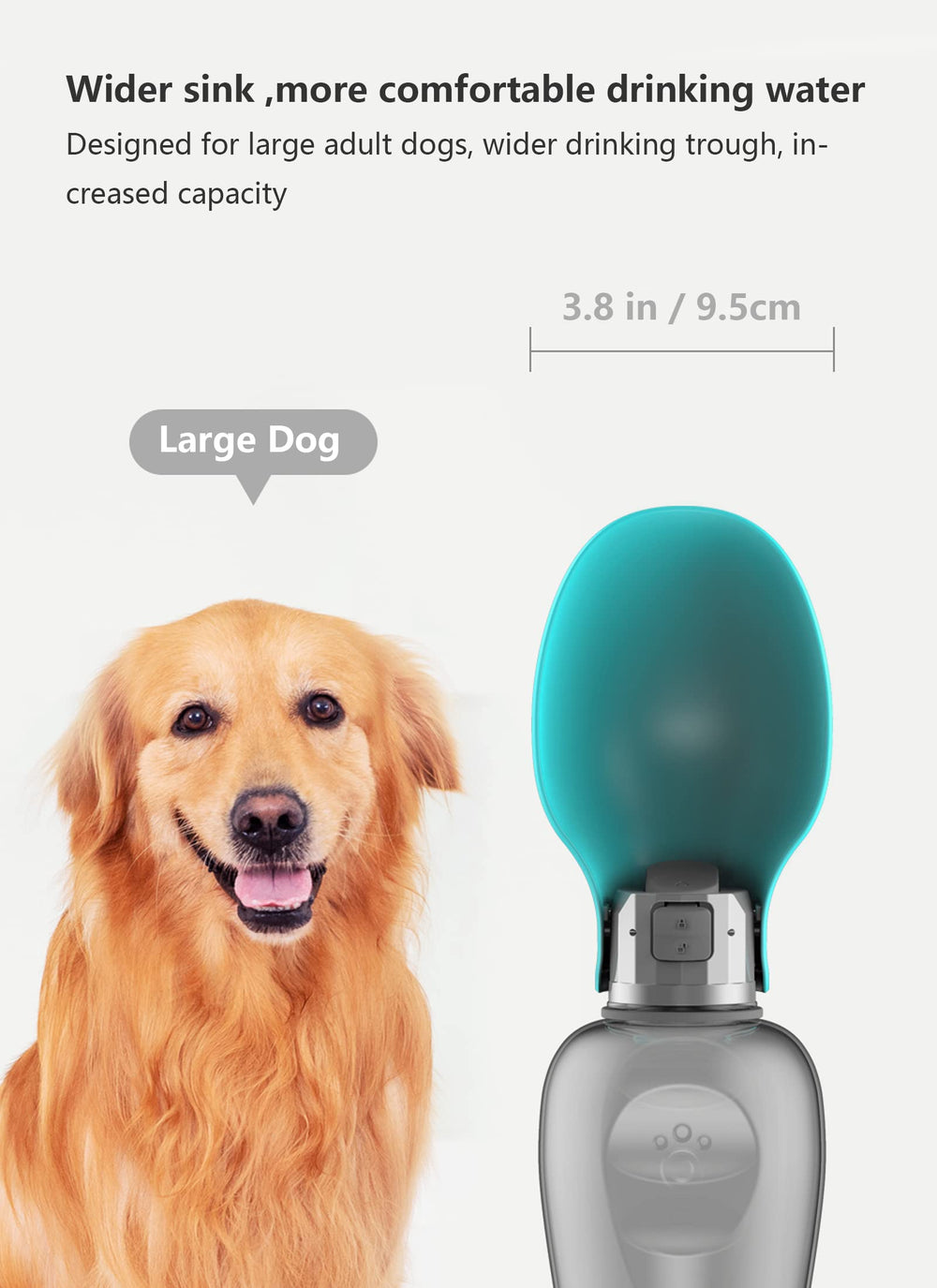Kalimdor bottle shows built-in puppy bowl for easy drinking