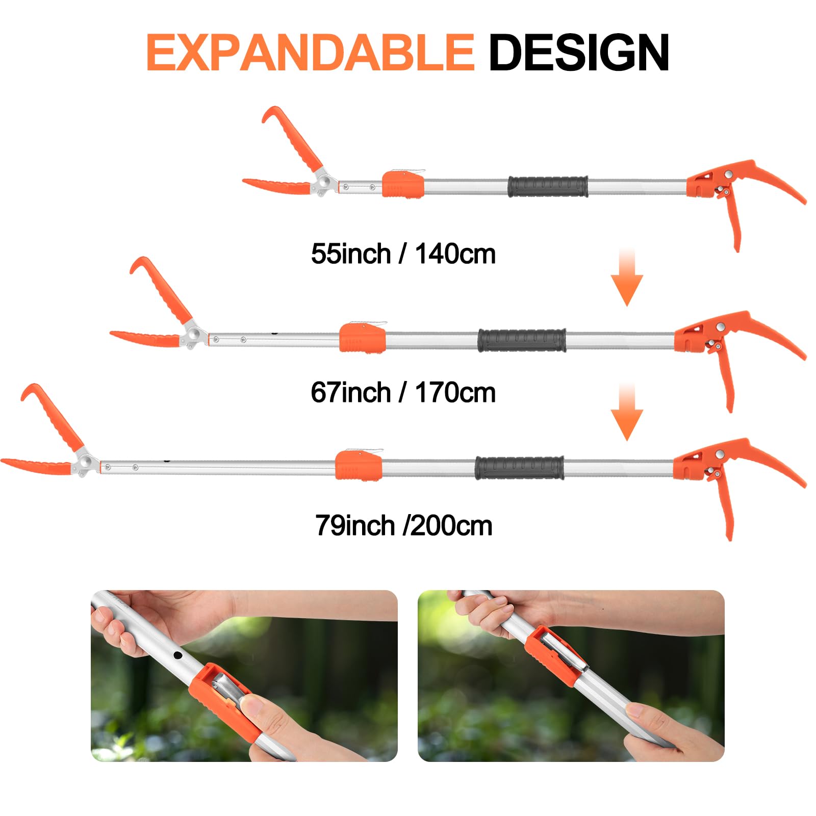 Kalkal snake grabber in locked mode showing secure grip