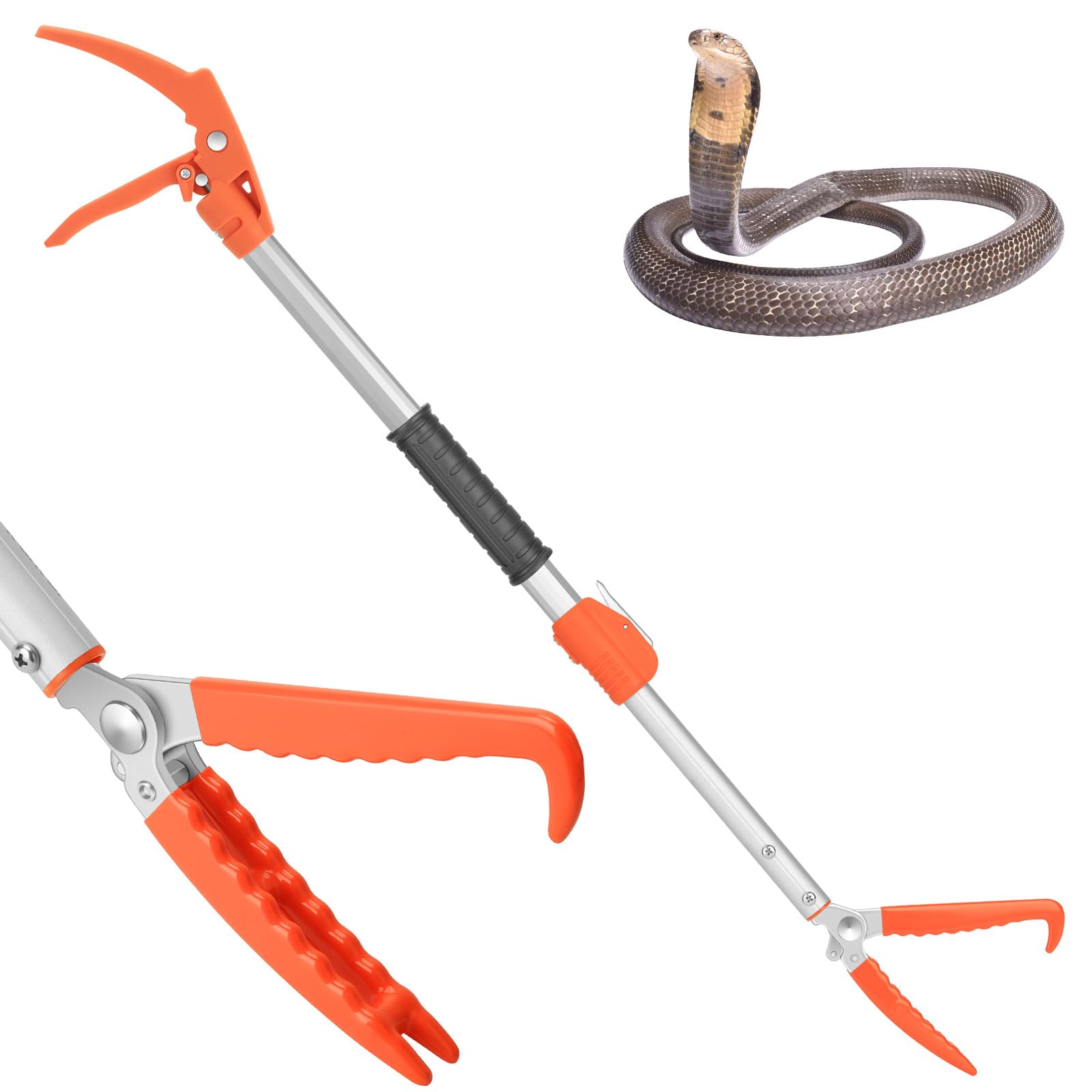 Kalkal Snake Grabber Tool with 60in extended reach for safe distant handling