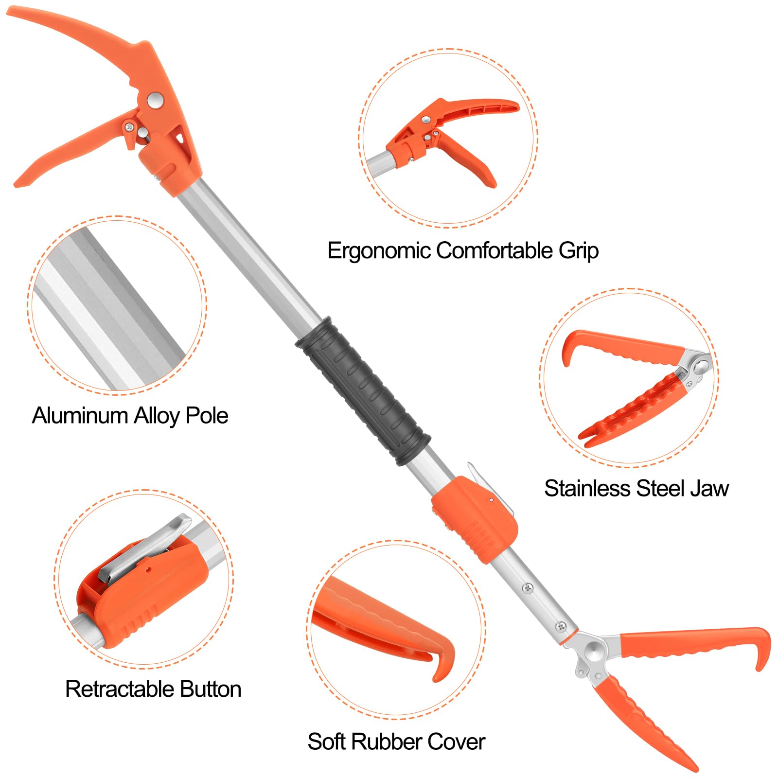 Kalkal Snake Grabber Tool compact storage when collapsed
