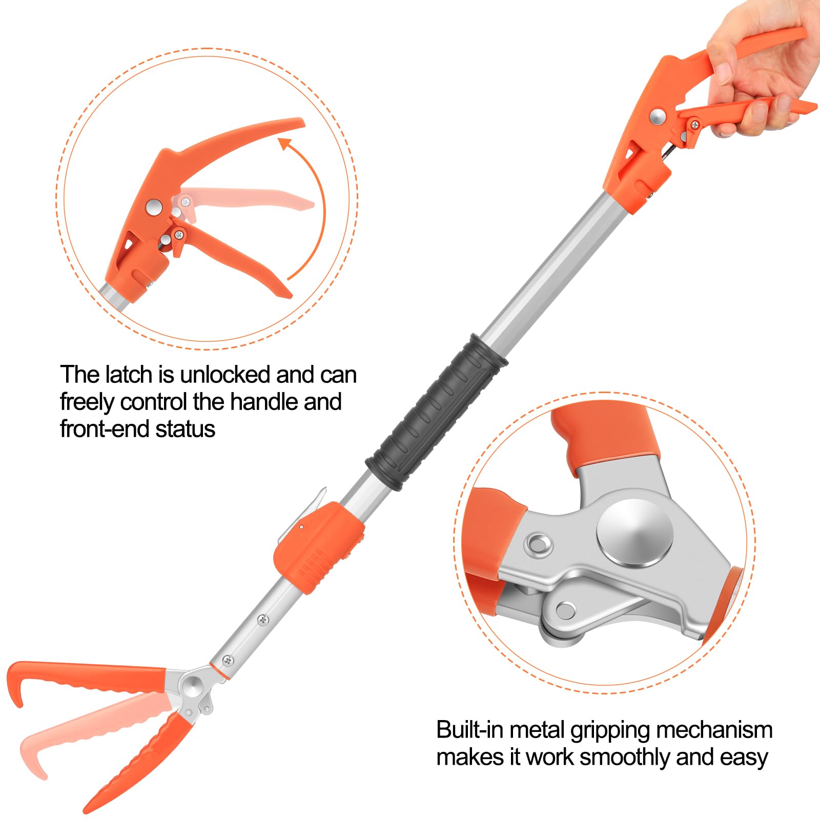 Kalkal Snake Grabber Tool ergonomic non-slip handle for comfortable grip