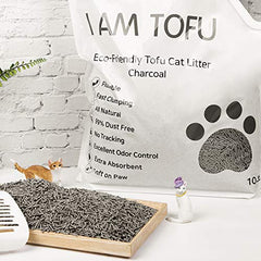 KAMY'S ZOO I AM TOFU flushable litter dissolves in water for simple disposal.