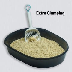 Dust-free tofu pellets in bowl illustrate gentle indoor use.