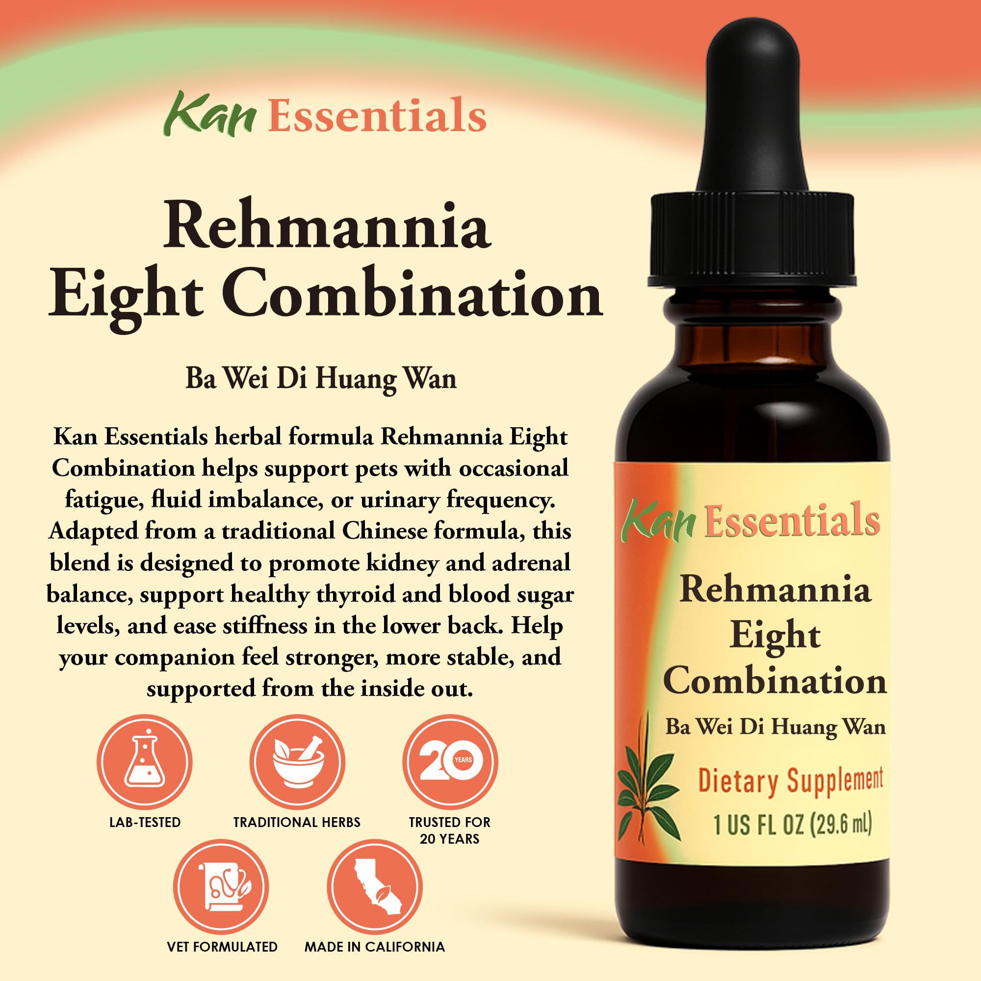 Kan Herb Rehmannia Eight pour view showing easy dosing