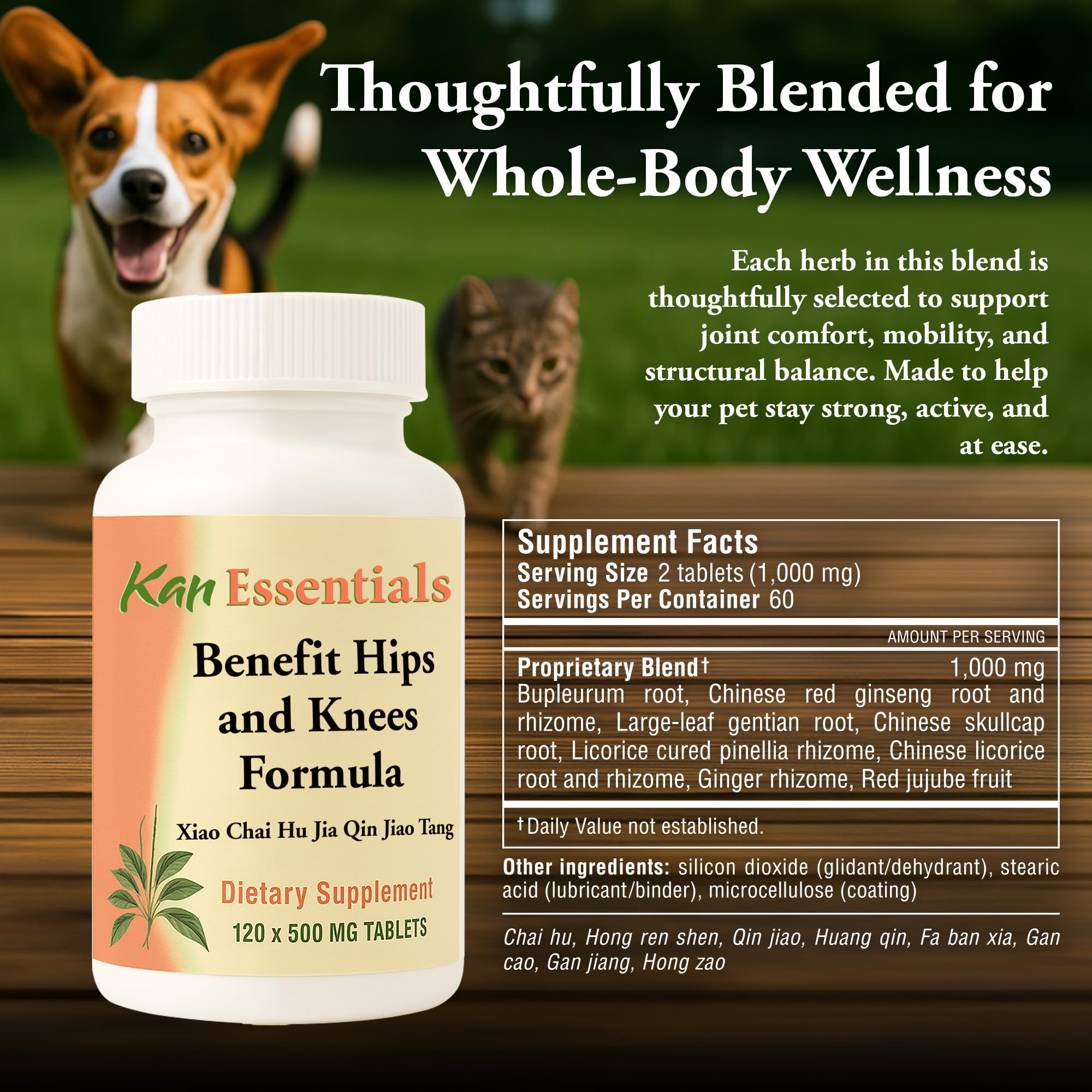 Kan Herbs joint support for dogs and cats with easy-to-administer tablets