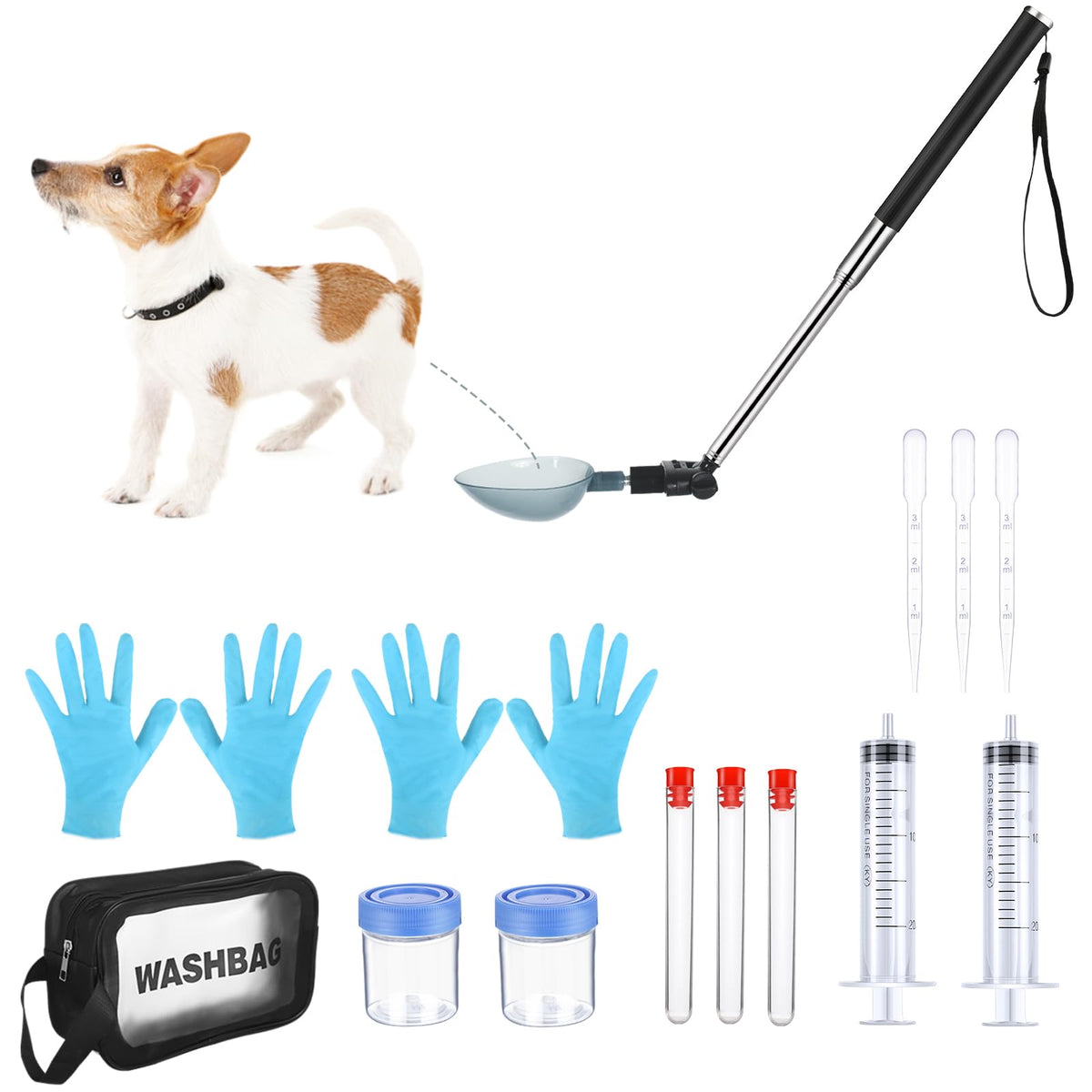 Kanayu dog urine collector pole extended for easy sampling