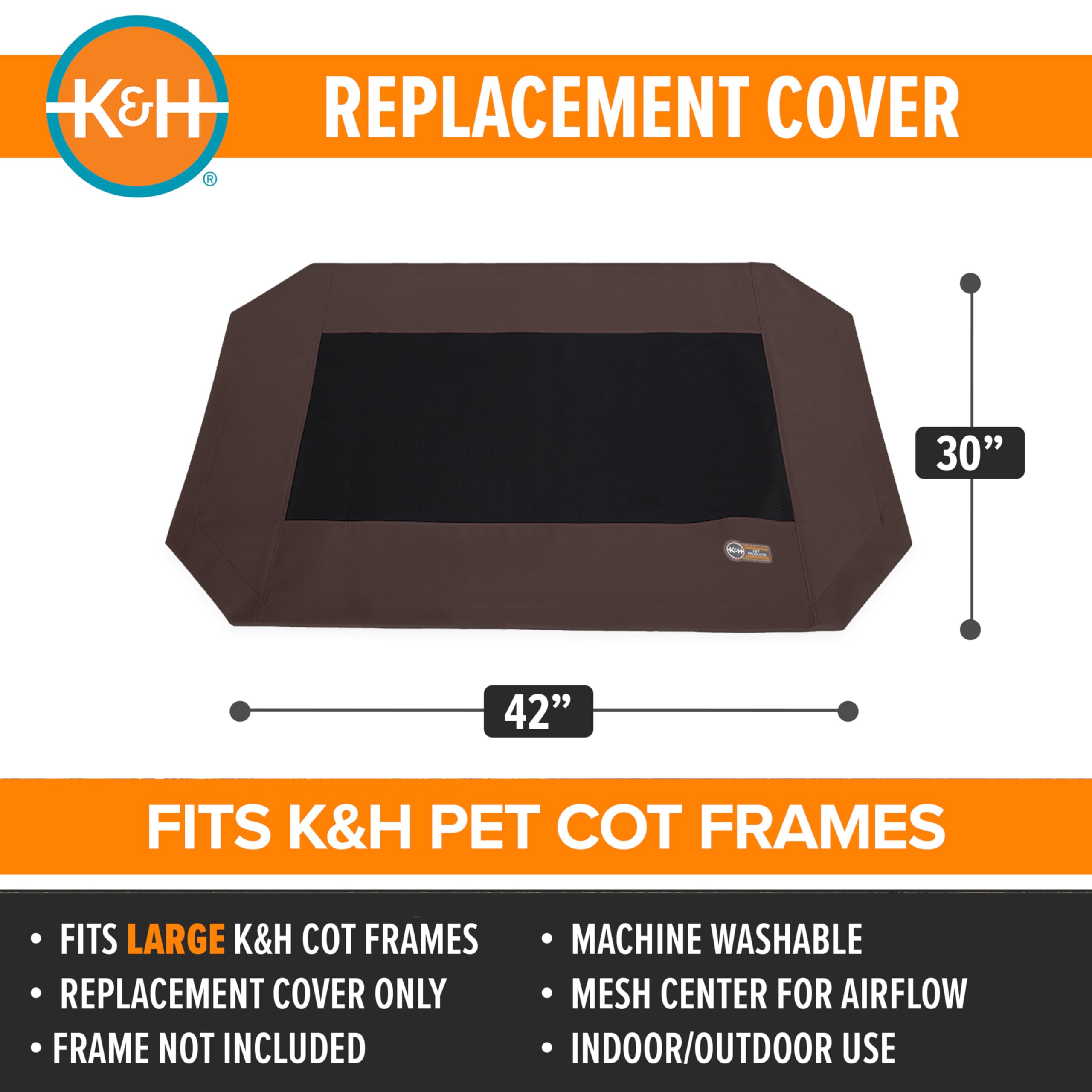 K&H Pet Cot cover highlights breathable mesh center for hot days