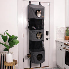 K&H Hangin Cat Condo 5-story front view mounted on a door