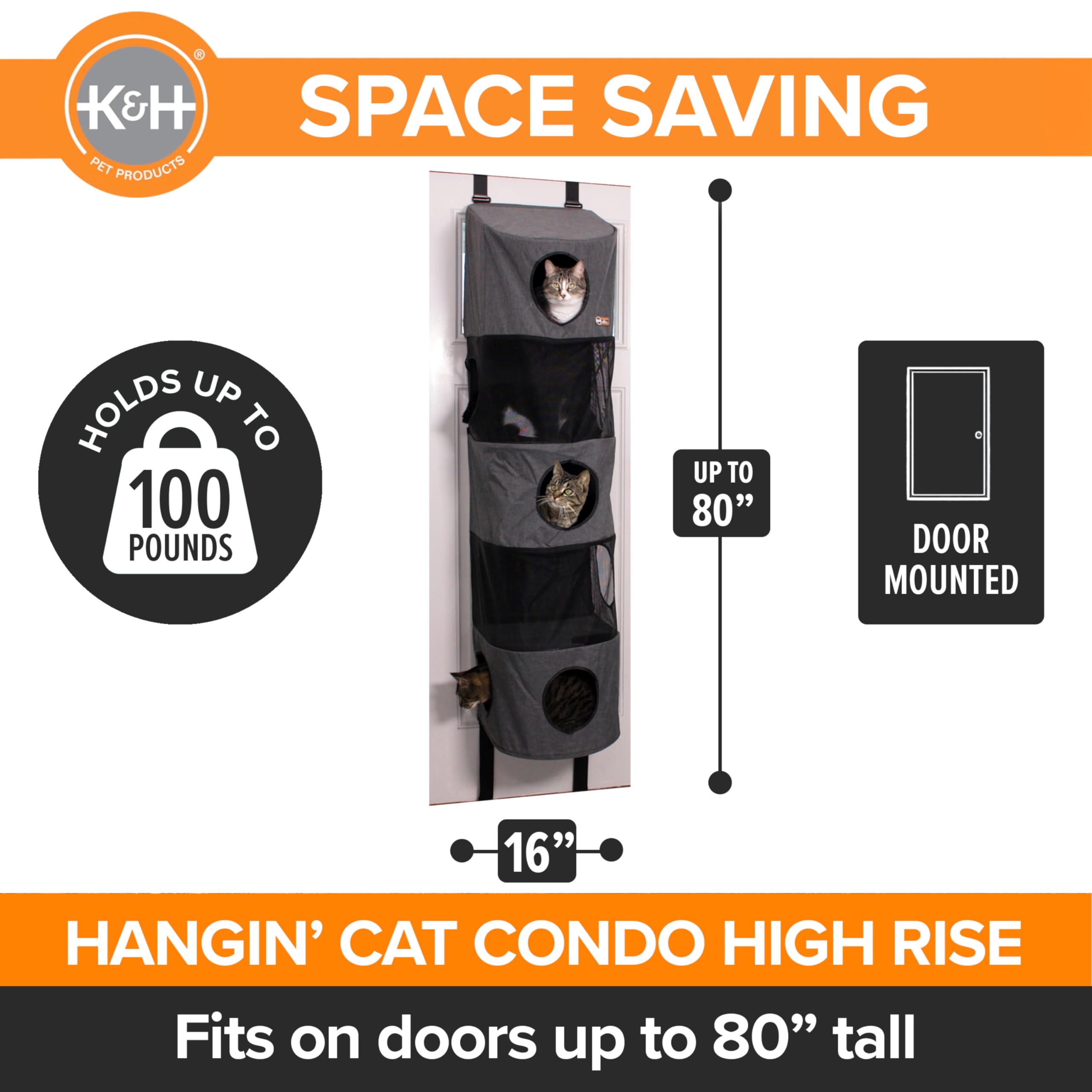K&H Hangin Cat Condo mesh windows and peepholes for views