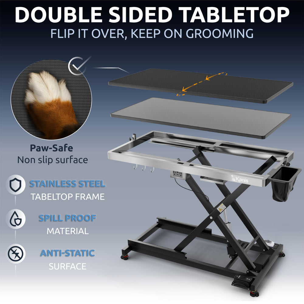 KANIS anti-slip tabletop and secure clamps prevent movement.