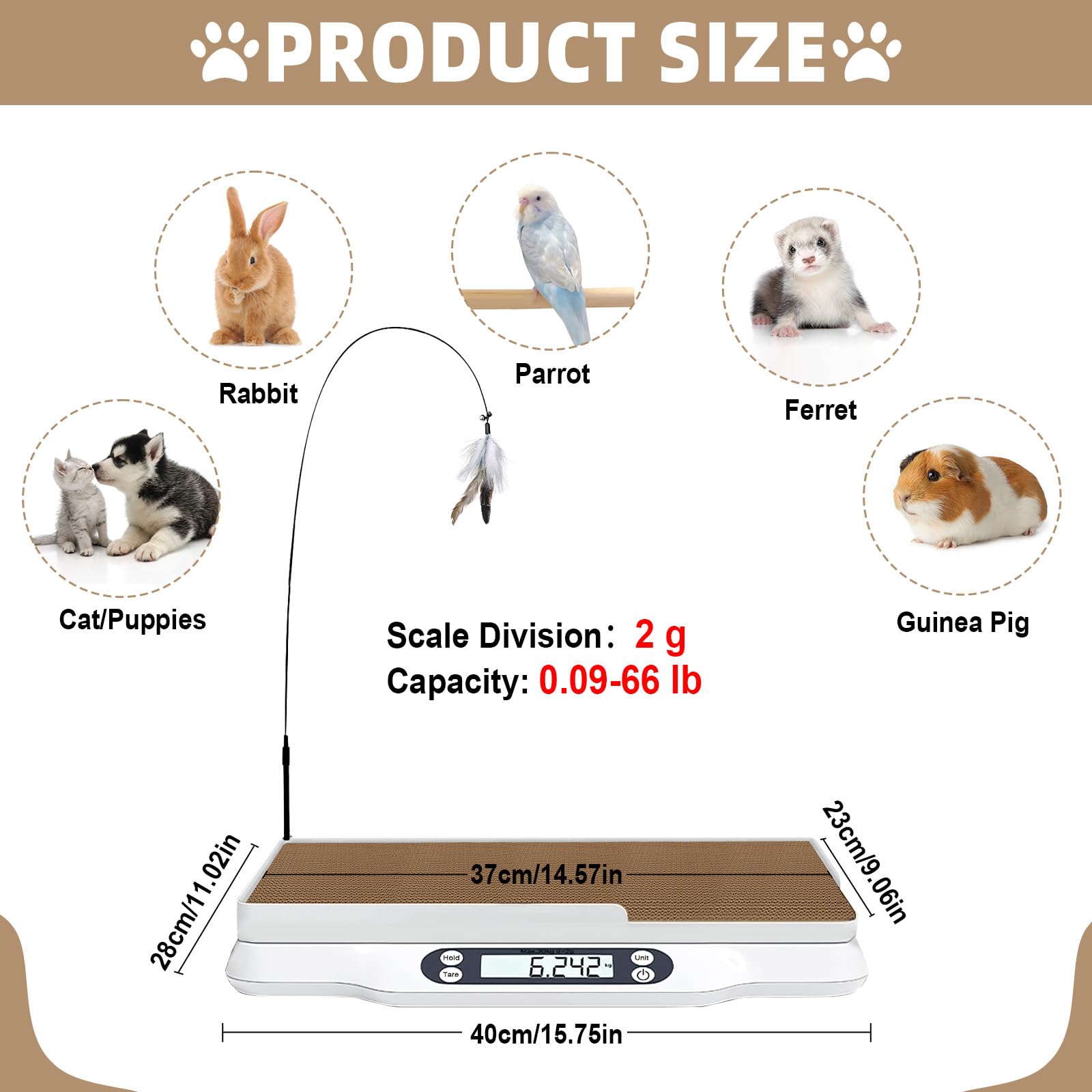 Kanmeii pet scale digital display with clear readouts