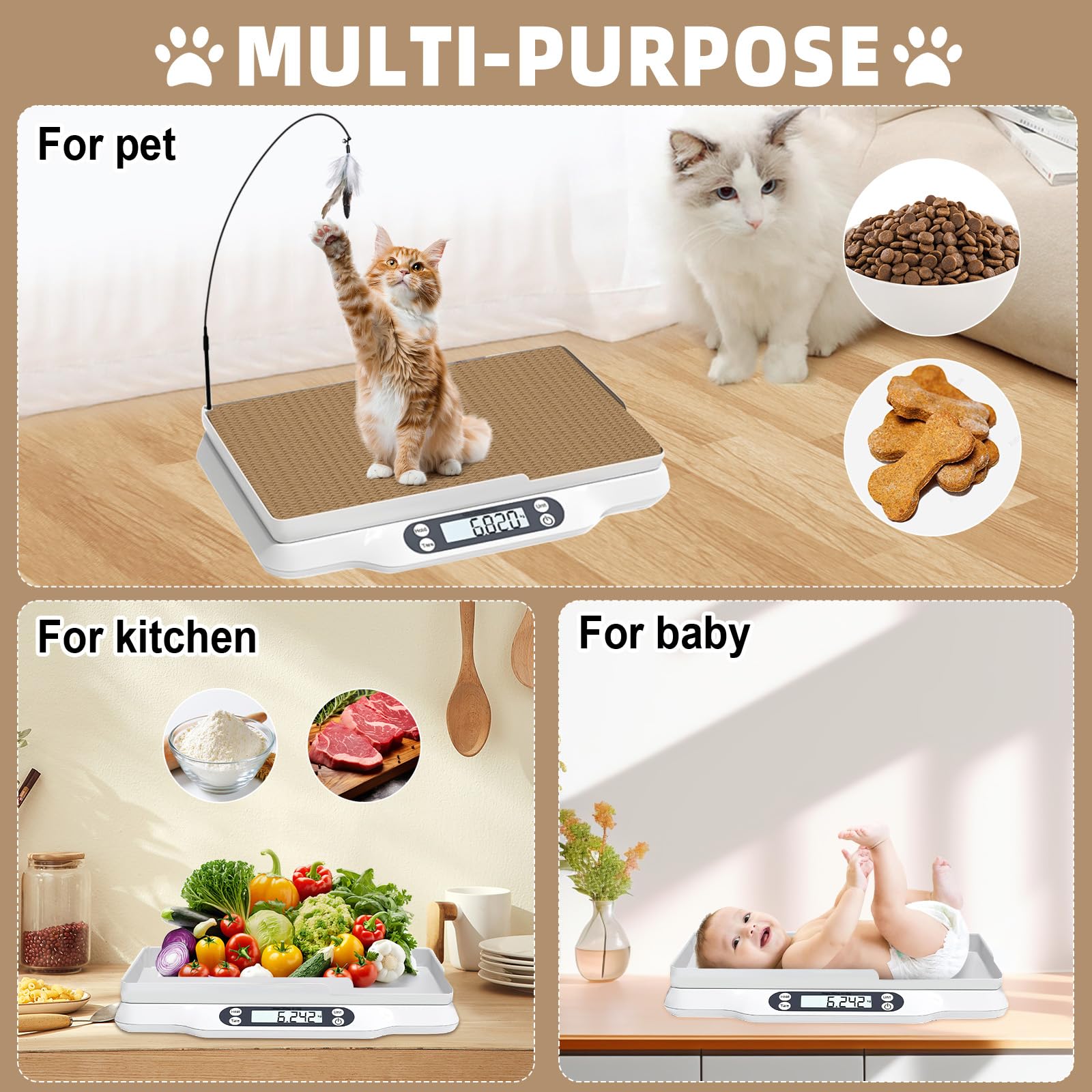 Kanmeii cat teaser stick included to encourage cooperation during weighing