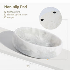 karibiber heavy-duty marble bowl demonstrates sturdy weight that stays put.