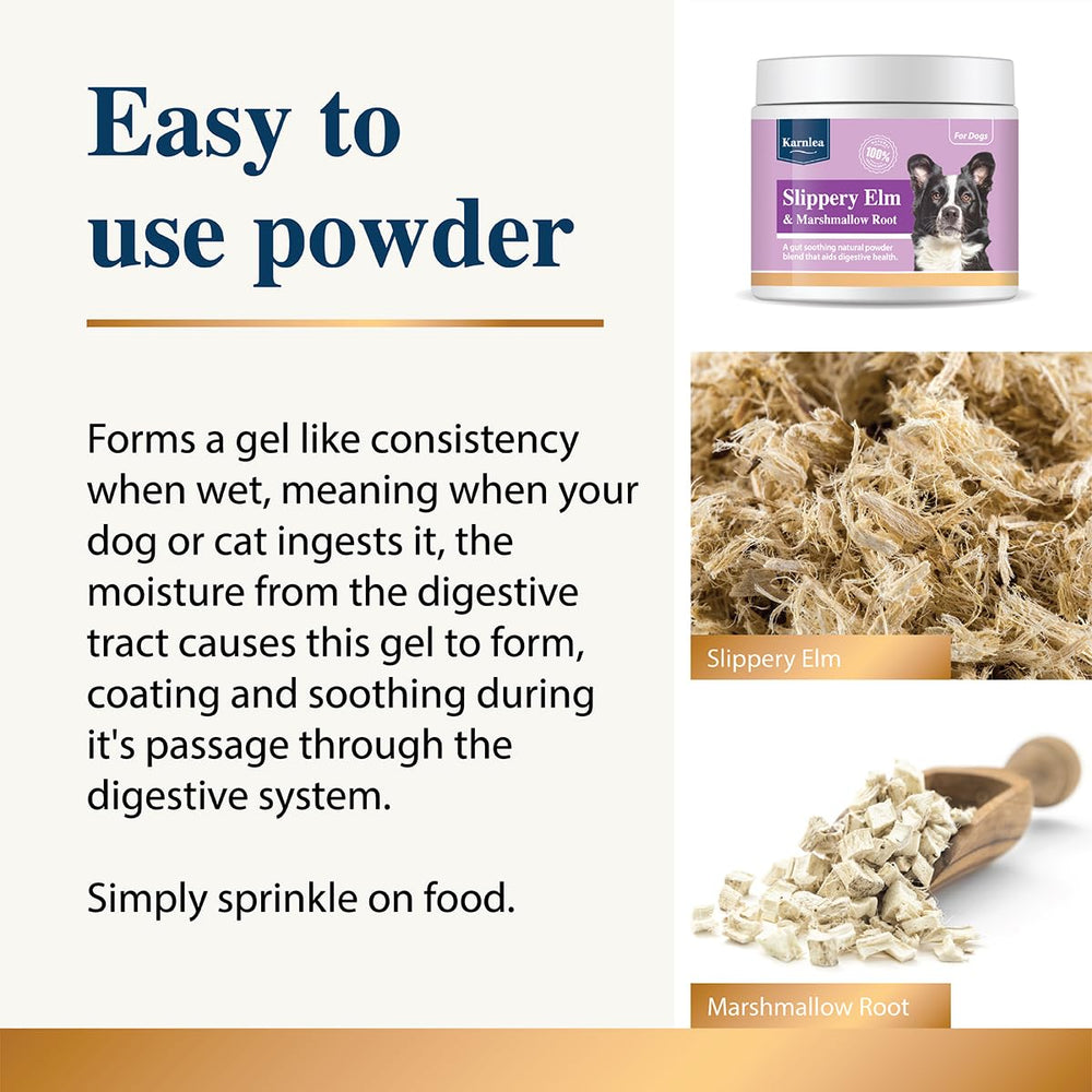 KARNLEA Slippery Elm & Marshmallow powder being poured into food