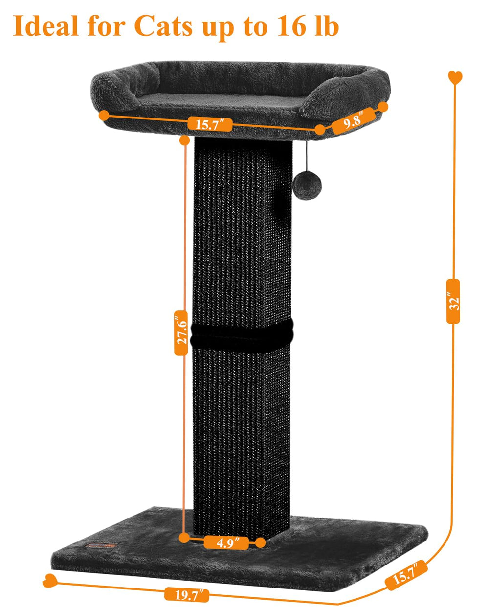 Black Karolpar scratching post blends with modern home spaces.