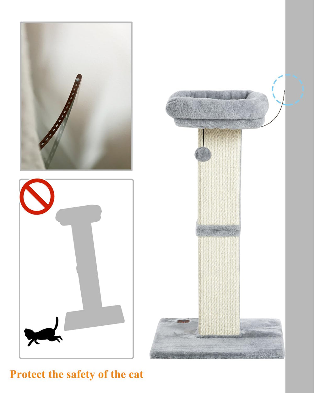 Karolpar large cat scratching post ideal for tall cats
