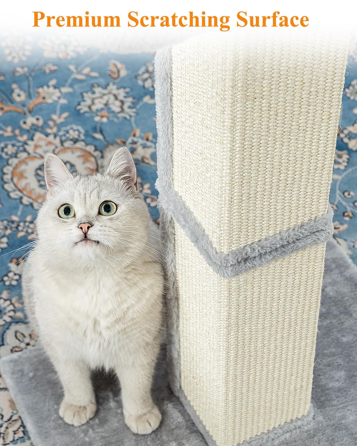 Karolpar sisal fabric scratch post promotes healthy scratching behaviors