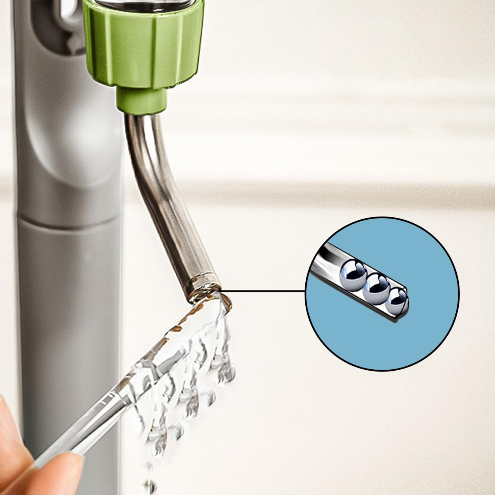 Kassiva roller-ball nozzle offers smooth water release and durability.