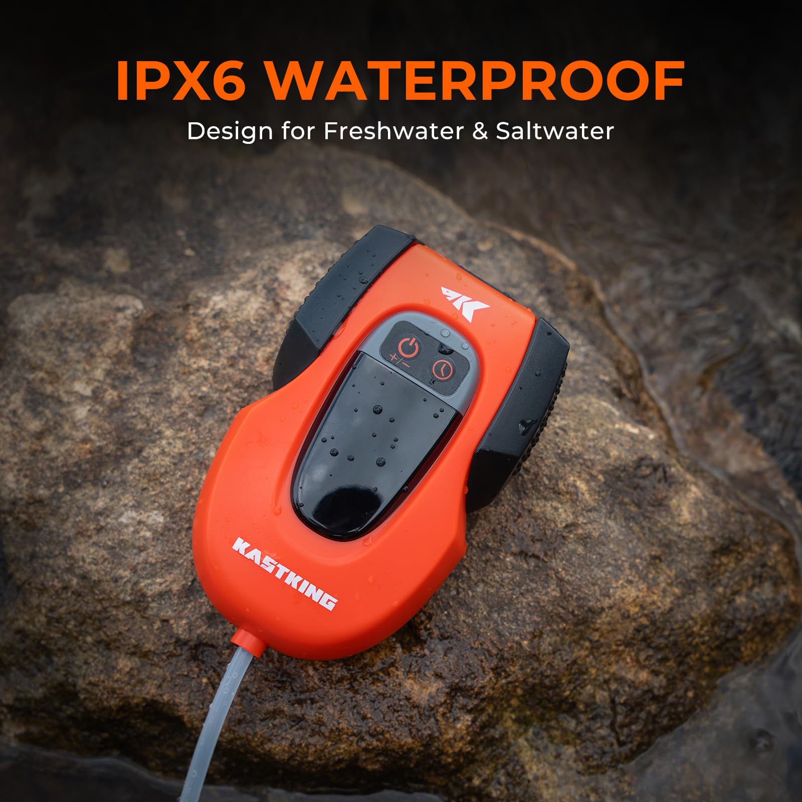 KastKing Li3 Pro protective rubber USB cover guards the port.