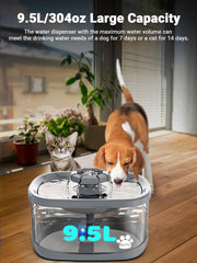 Kastty 2.5Gal fountain top view highlighting spacious reservoir for extended hydration.
