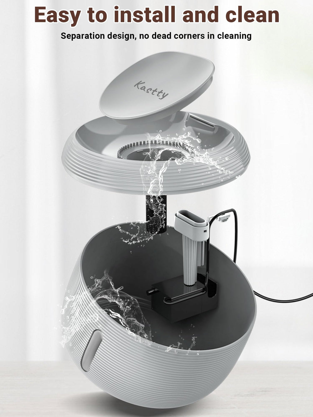 Kastty easy-clean design allows quick disassembly for maintenance.