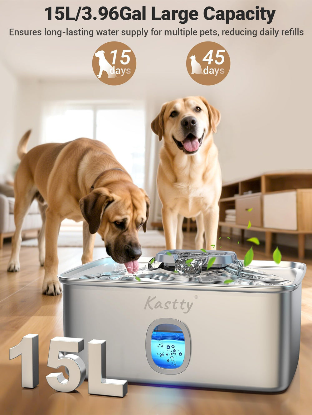 Kastty 304 stainless steel construction highlights durability and easy cleaning
