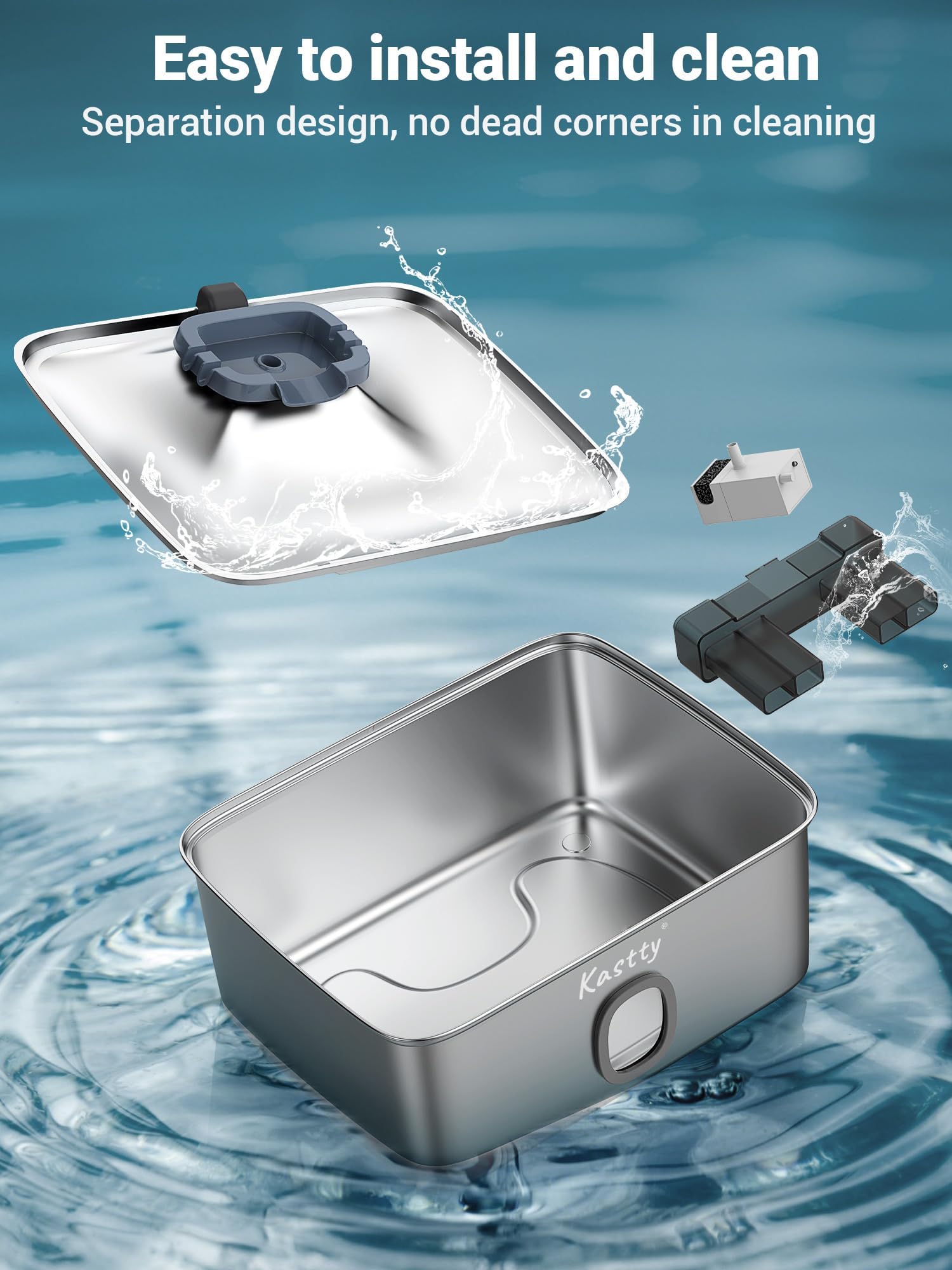 Kastty easy clean stainless steel surface supports quick maintenance