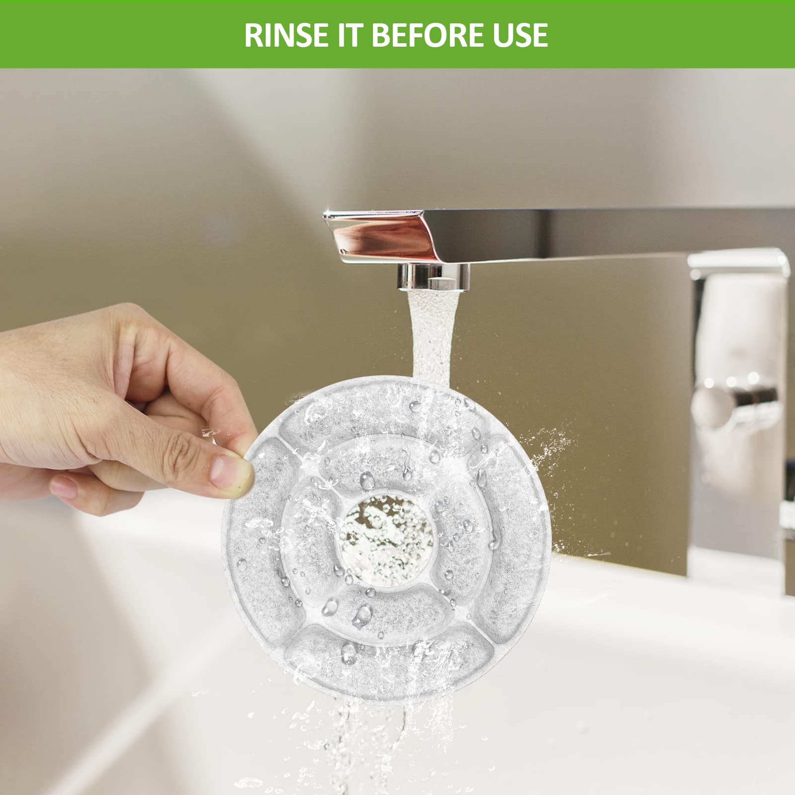 Kastty filter care instructions with rinse and replacement cadence