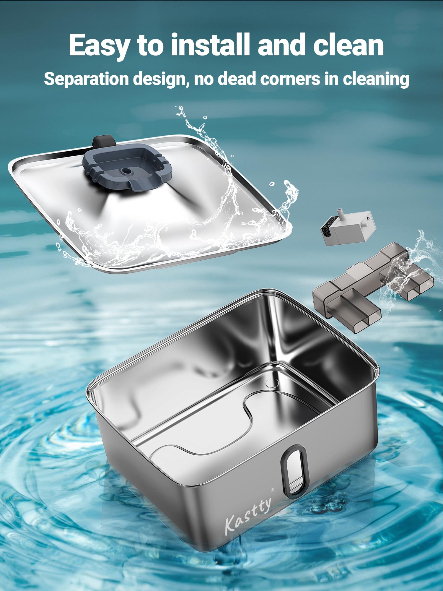 Kastty FS78 grey fountain blends with modern kitchens and homes.