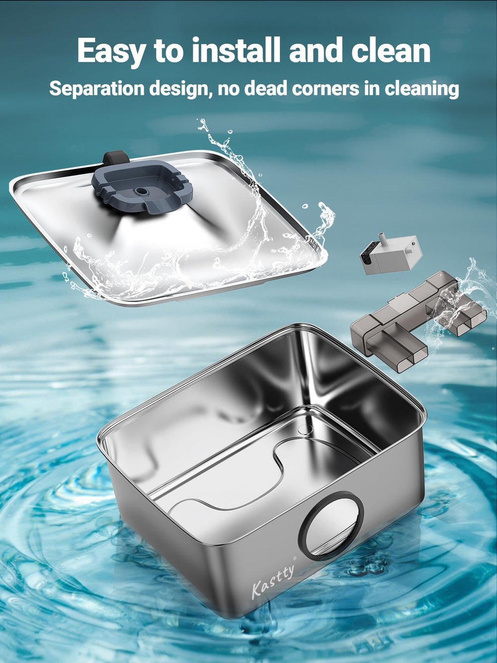 Kastty large-capacity design suits households with several pets between fills.