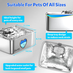 Kastty 15L capacity ensures water availability for big or multiple pets.