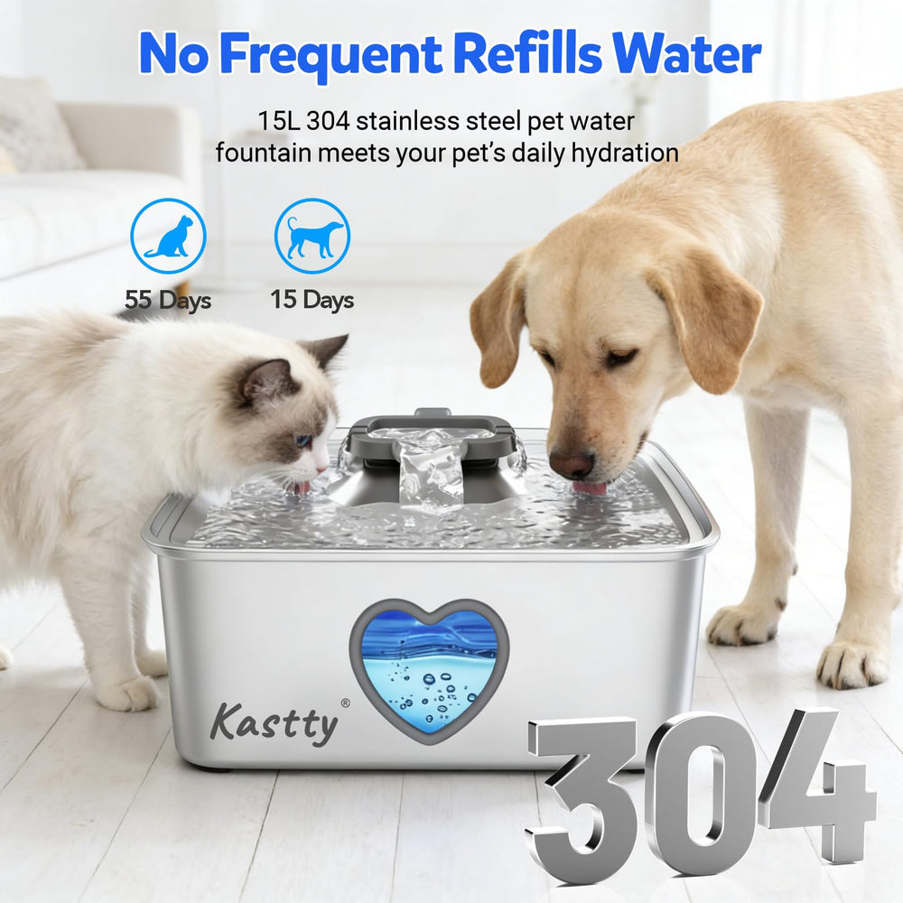 Kastty blue LED indicator signals when to refill for hydration.