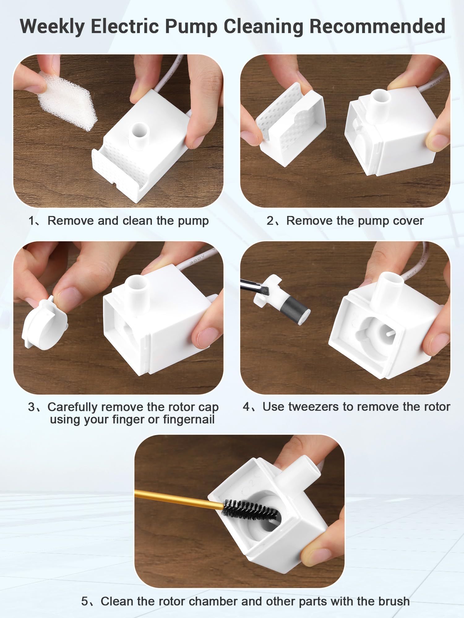 Kastty quick-disassembly design allows easy weekly cleaning.
