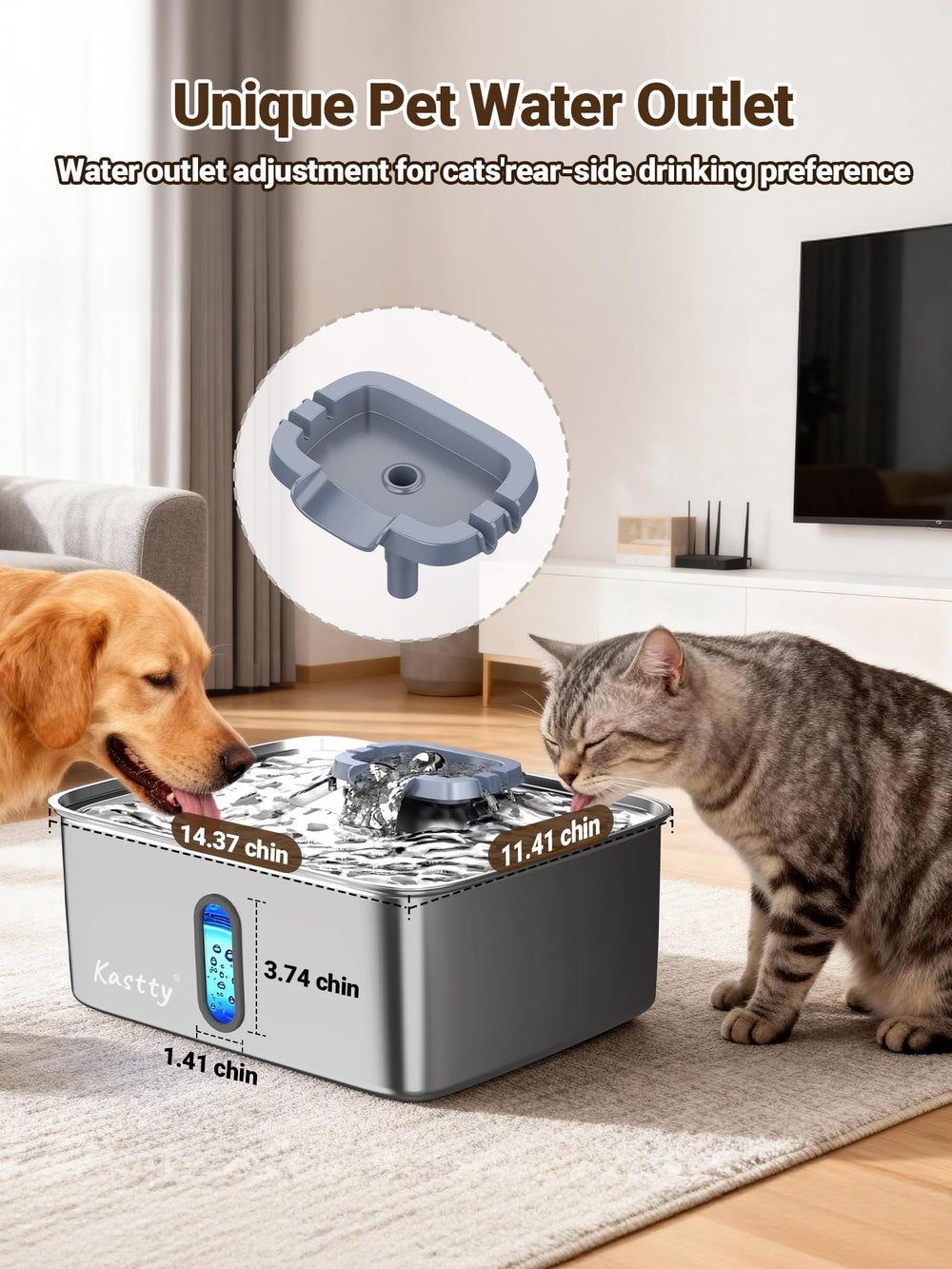 Kastty transparent window design makes refills easy and quick.