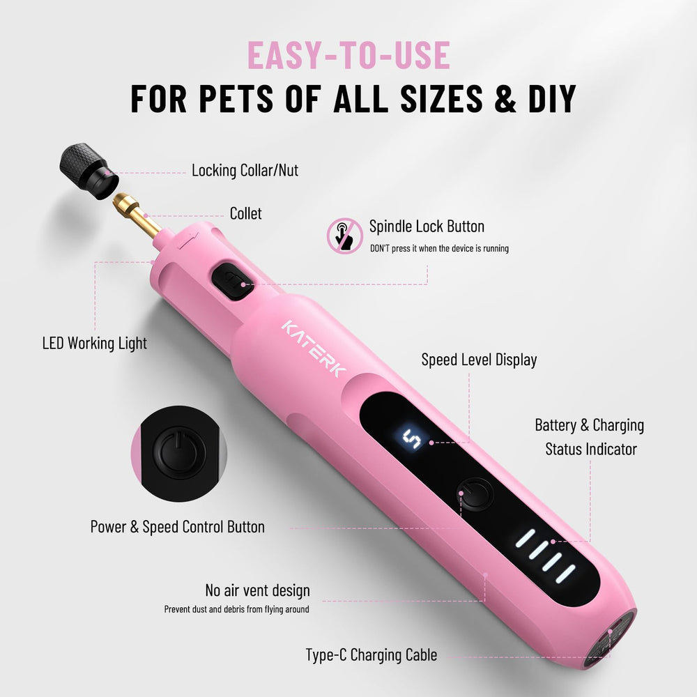 Katerk Cordless, rechargeable tool for grooming on the go