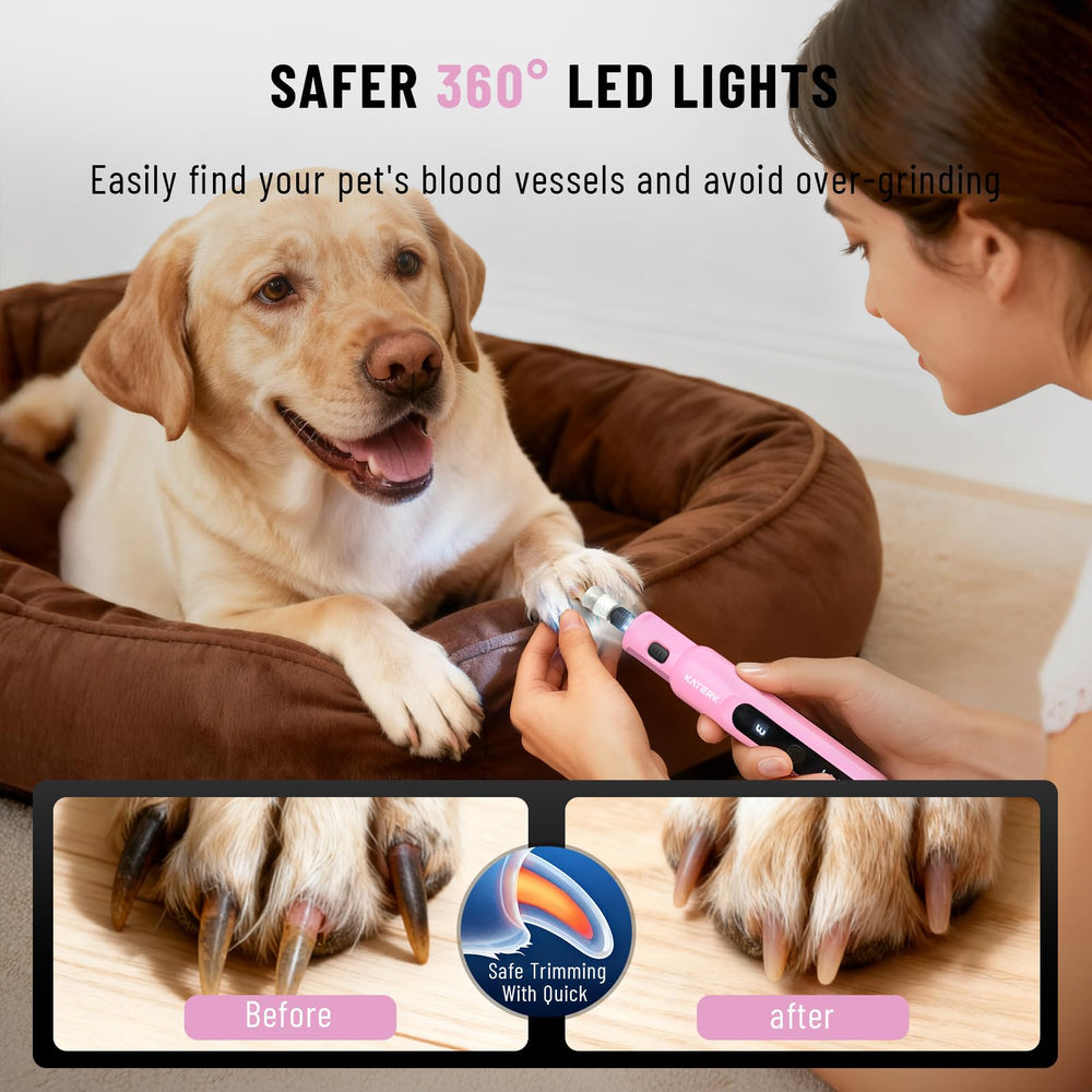Katerk Nail Grinder shown with 360° LED light for clear visibility