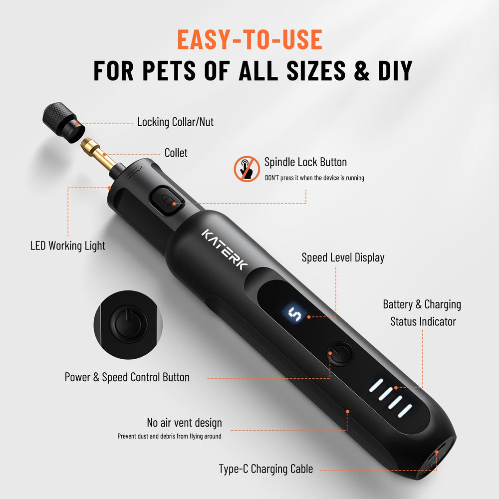 Katerk no-suction design prevents snagging during grooming.