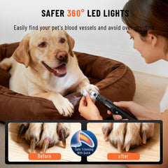 Katerk 360 LED illumination aids visibility during grooming.
