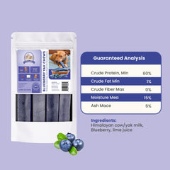 KATHMANDU'S Blueberry Yak Chews dental care focus during chewing.