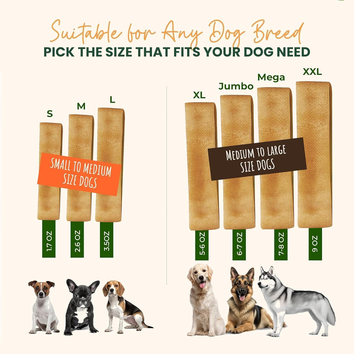 KATHMANDU'S four-piece yak cheese chews, large to XL, for satisfying daily chews.