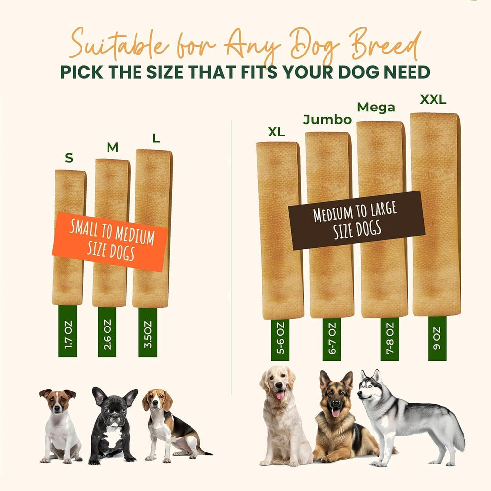 KATHMANDU'S four-piece yak cheese chews, large to XL, for satisfying daily chews.