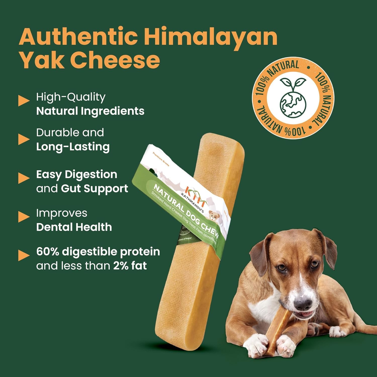 KATHMANDU'S yak cheese chews support oral hygiene with high protein and low fat.
