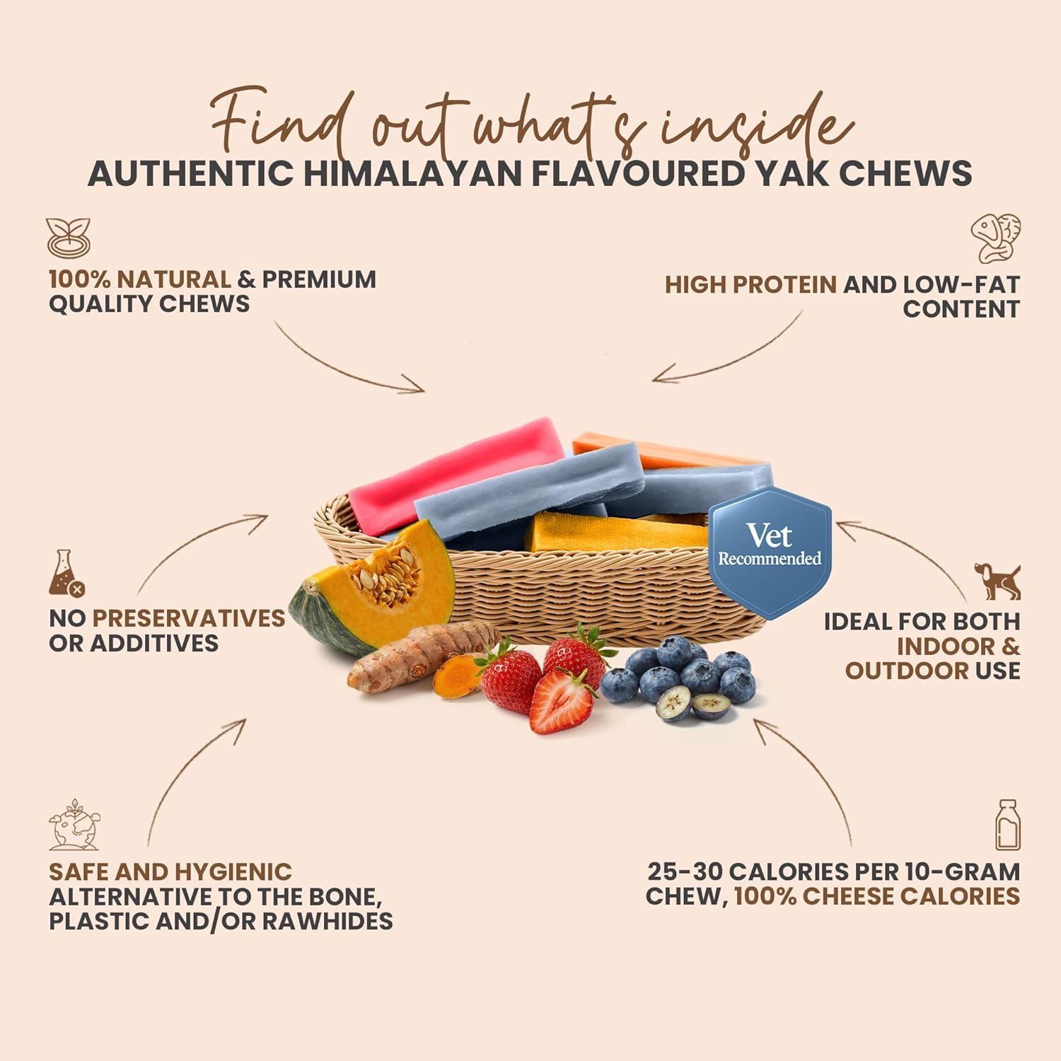 KATHMANDU'S yak-chews-lactose-free, dairy-free option for sensitive dogs