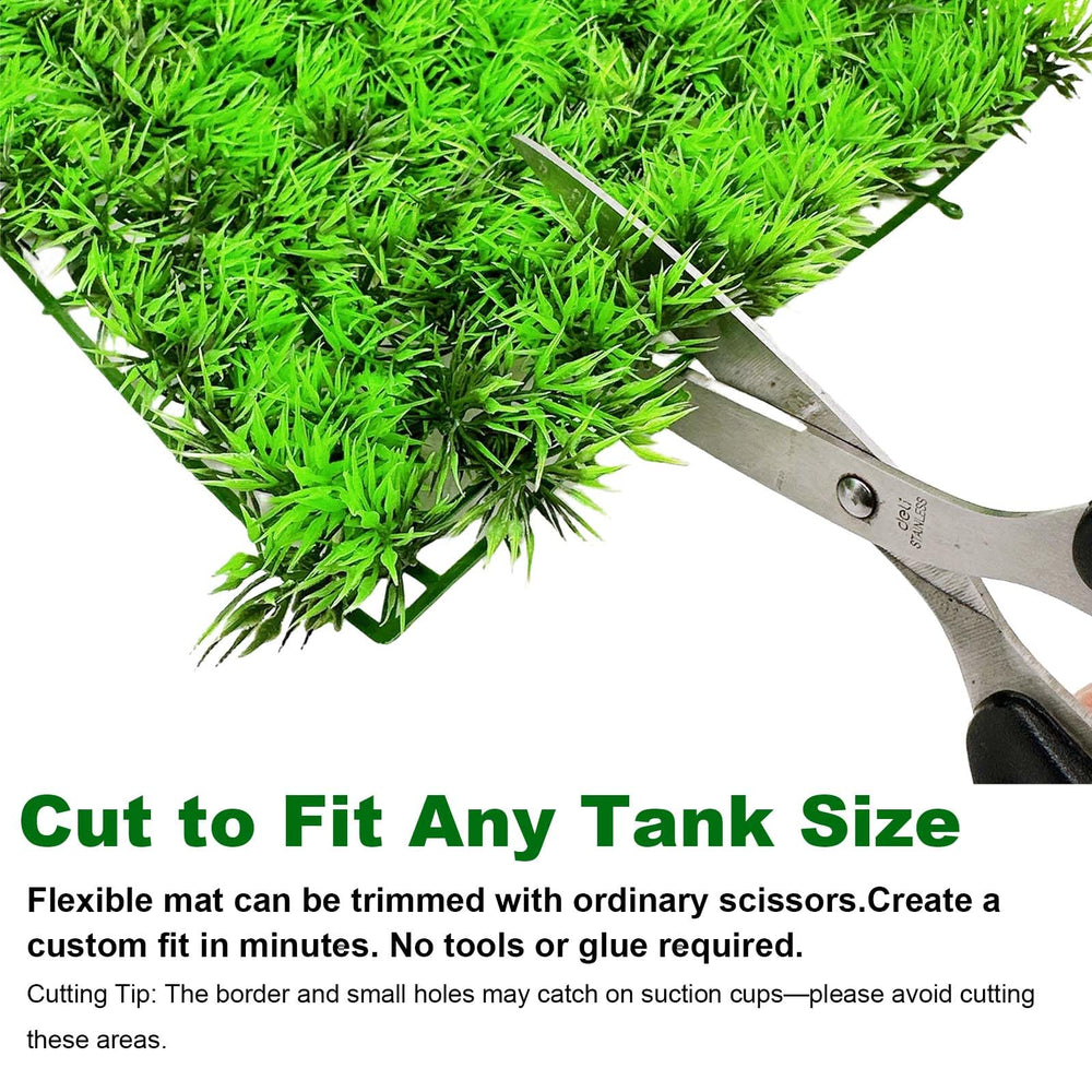 Kathson aquarium grass mat size adjustable to fit any tank without tools.