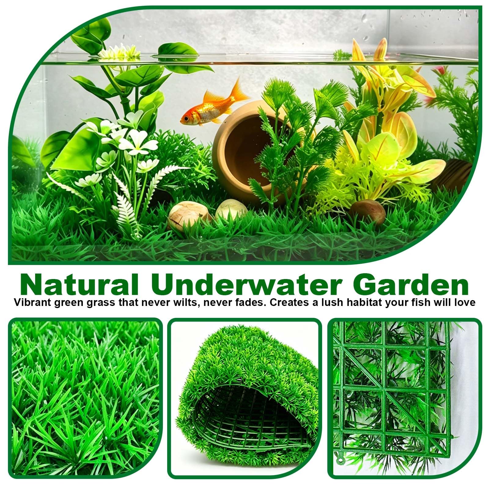 Kathson aquarium grass mat suction cups secure attachment during tank changes.