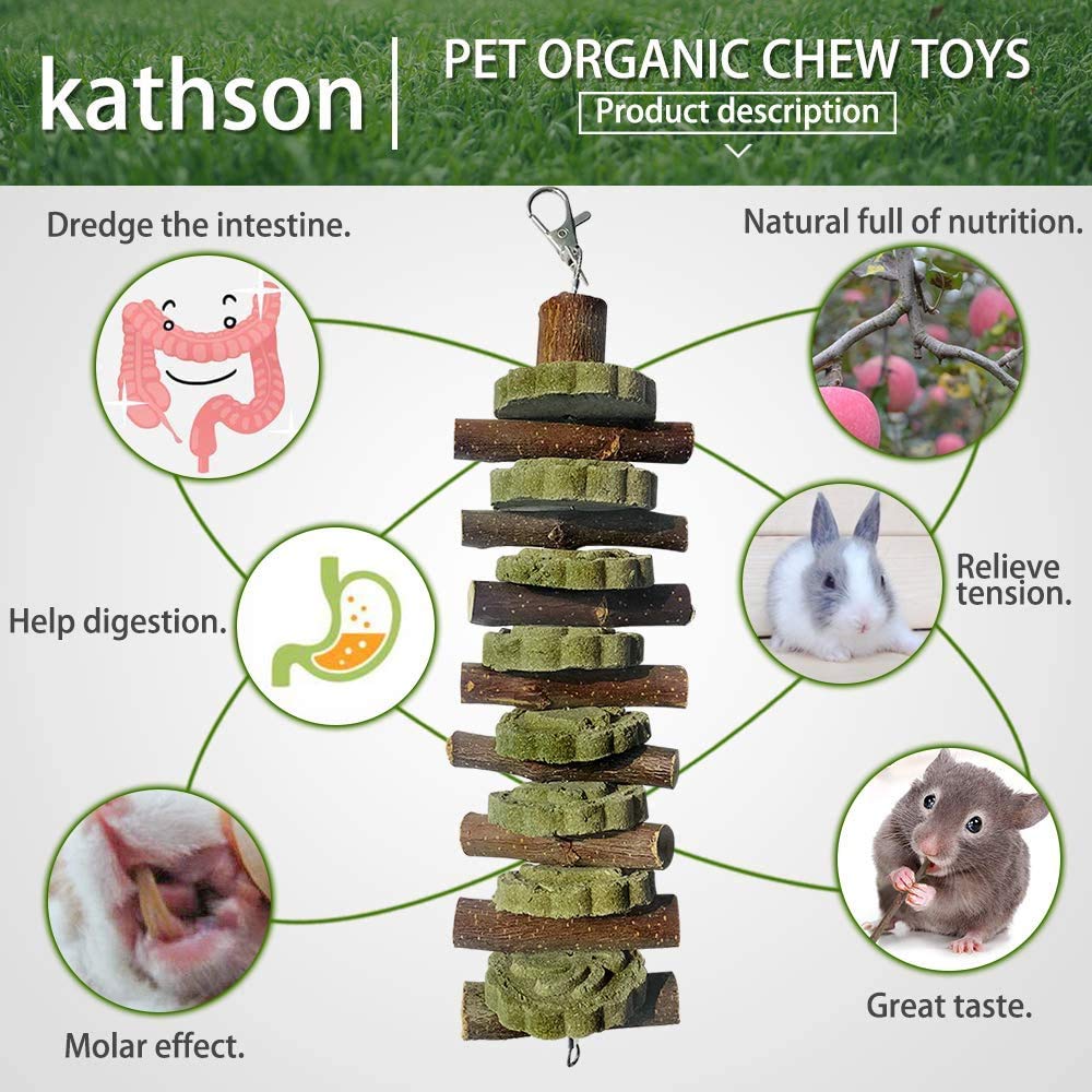 Kathson bamboo sticks natural texture, durable chews for small pets