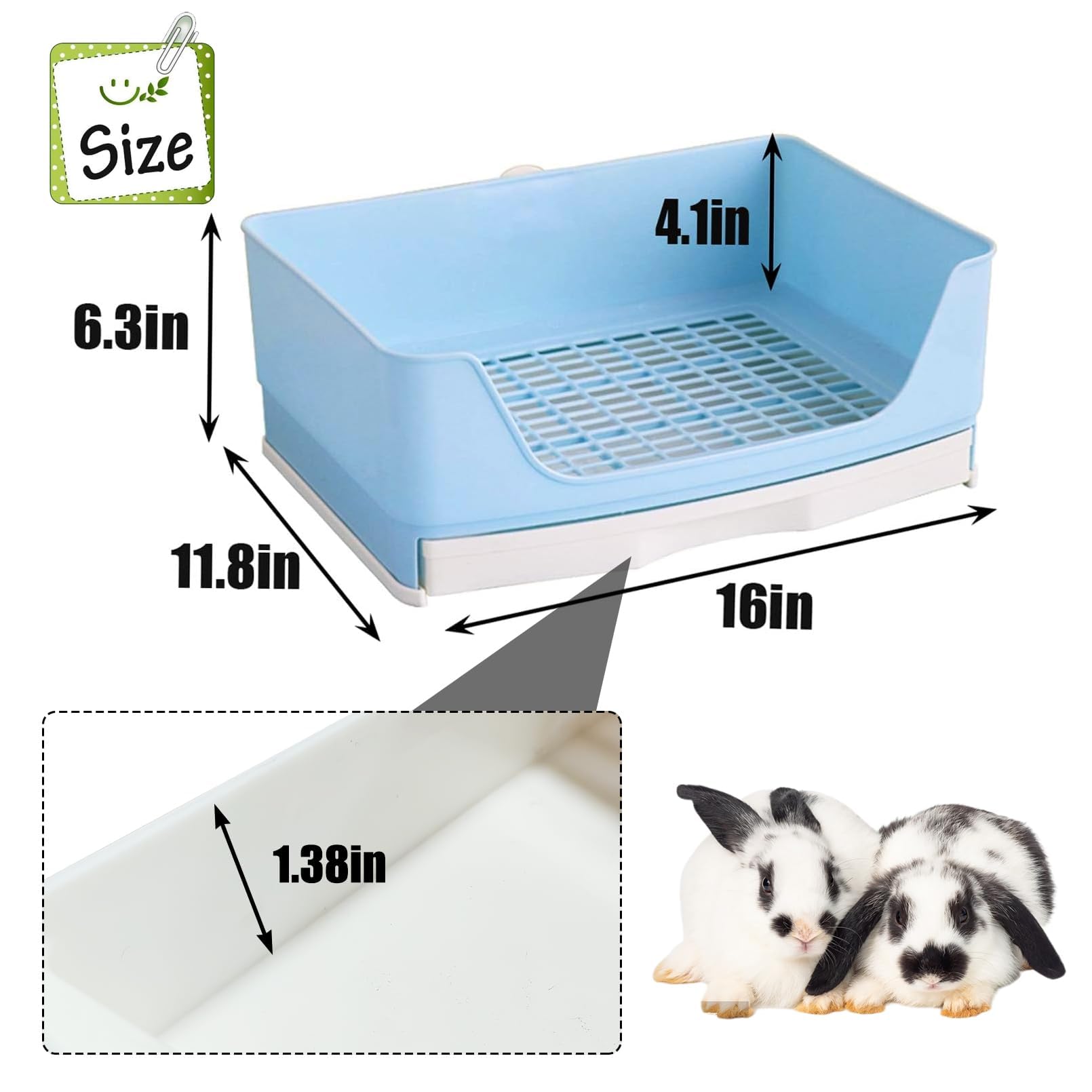 Kathson blue litter box trainer showing buckle design to secure the cage