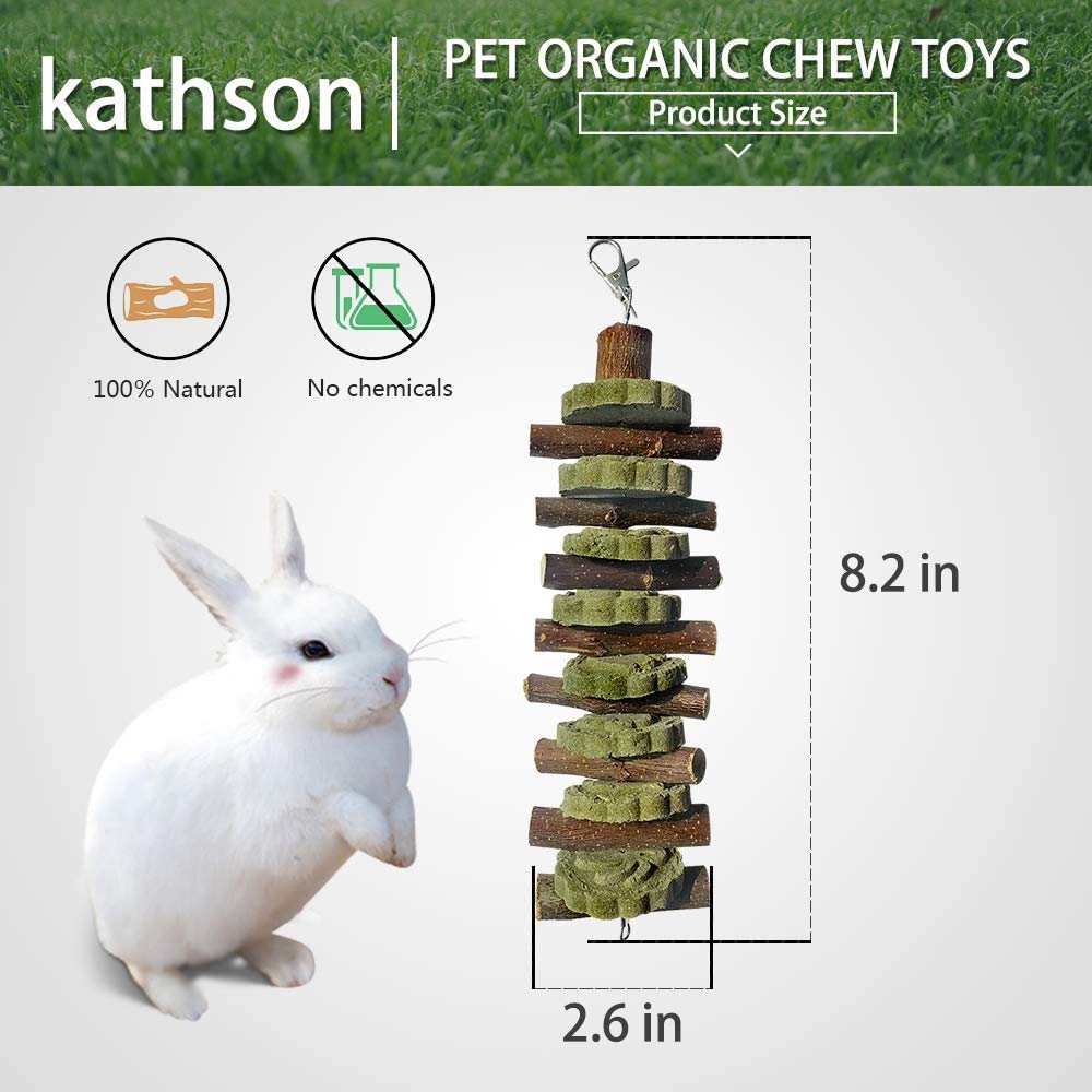 Kathson bunny chew toys 4pc pack, daily enrichment for rabbits