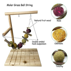 kathson rotating-platform chew toy with hanging option keeps rabbits engaged and active